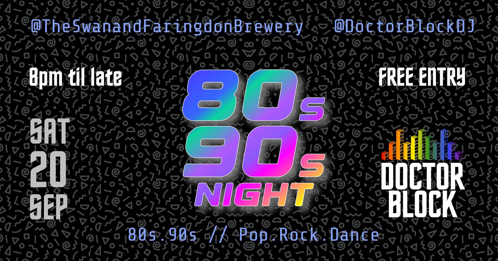 Doctor Block 80s and 90s Night – Doctor Block at The Swan – What's On in Faringdon